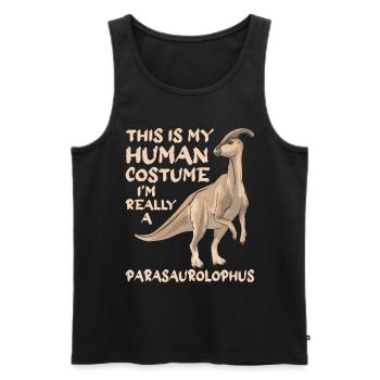 Dino Parasauolophus Dinosaure - Débardeur bio Premium Homme - noir - Devant - Michal (187cm)