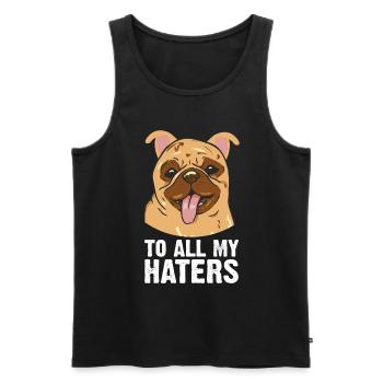 Pitbull All My Haters PitbullDog Lovers - Men's Premium Organic Tank Top - black - Front - Michal (187cm)