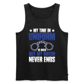 My time in uniform is over Police Policeman - Men's Premium Organic Tank Top - black - Front - Michal (187cm)