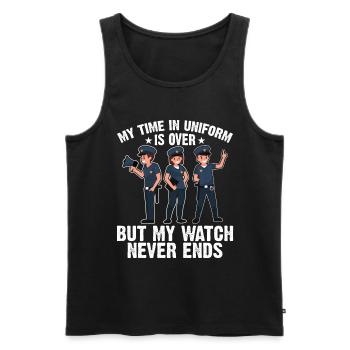My time in uniform is over Police Policeman - Men's Premium Organic Tank Top - black - Front - Michal (187cm)
