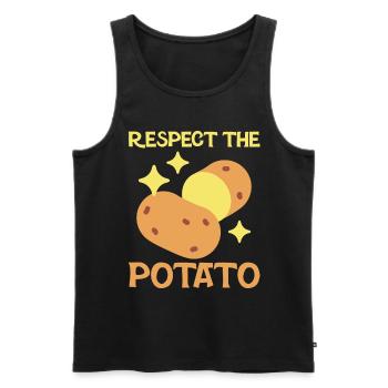 Funny Root Vegetable Potato Pun - Men's Premium Organic Tank Top - black - Front - AI Model Male 178 light (178cm)