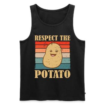 Funny Root Vegetable Potato Pun - Men's Premium Organic Tank Top - black - Front - AI Model Male 178 light (178cm)