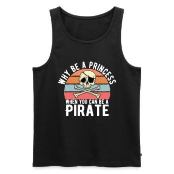 Pourquoi être une princesse quand Pirate Girl - Débardeur bio Premium Homme - noir - Devant - Michal (187cm)