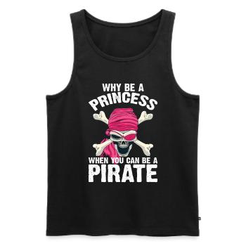 Pourquoi être une princesse quand Pirate Girl - Débardeur bio Premium Homme - noir - Devant - Michal (187cm)