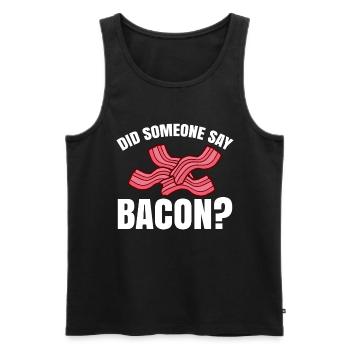 Did someone say bacon BBQ grill party bacon - Men's Premium Organic Tank Top - black - Front - AI Model Male 178 light (178cm)