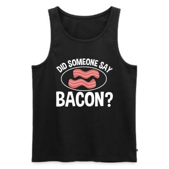 Did someone say bacon BBQ grill party bacon - Men's Premium Organic Tank Top - black - Front - AI Model Male 178 light (178cm)