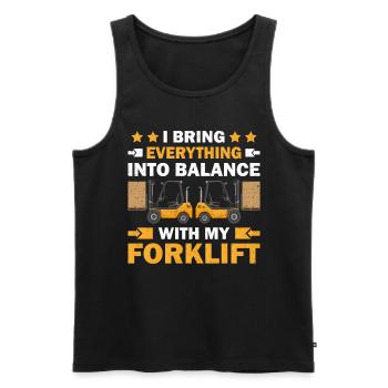 Forklift Driver Forklift Forklift Driver - Men's Premium Organic Tank Top - black - Front - Michal (187cm)