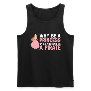 Pourquoi être une princesse quand Pirate Girl - Débardeur bio Premium Homme - noir - Devant - Michal (187cm)