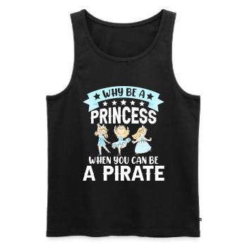 Pourquoi être une princesse quand Pirate Girl - Débardeur bio Premium Homme - noir - Devant - Michal (187cm)