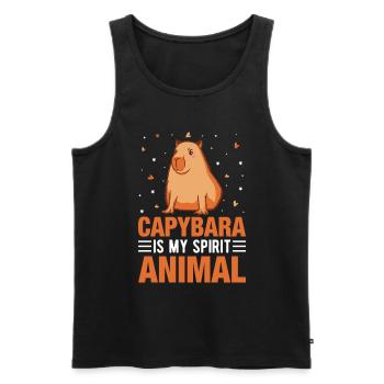 Capybara rongeur capybara capybara - Débardeur bio Premium Homme - noir - Devant - AI Model Male 178 light (178cm)