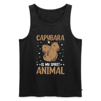 Capybara rongeur capybara capybara - Débardeur bio Premium Homme - noir - Devant - AI Model Male 178 light (178cm)