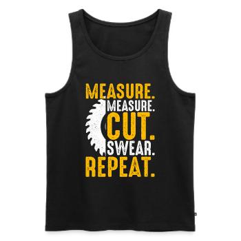 Wood turning, wood turners, carpenters, carpenters - Men's Premium Organic Tank Top - black - Front - Michal (187cm)