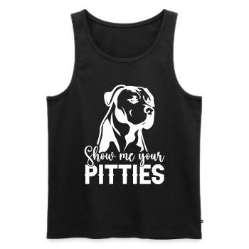 Pitbull Bulldog Terrier Chien Chien Chien Amoureux - Débardeur bio Premium Homme - noir - Devant - Michal (187cm)