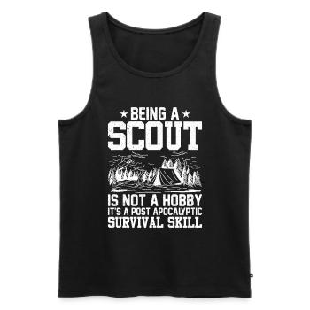 Être scout n’est pas un cadeau scout de loisir - Débardeur bio Premium Homme - noir - Devant - AI Model Male 178 light (178cm)