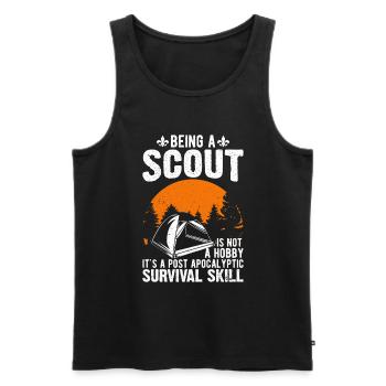 Être scout n’est pas un cadeau scout de loisir - Débardeur bio Premium Homme - noir - Devant - AI Model Male 178 light (178cm)