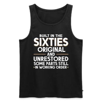 Built sixties original 50th birthday - Men's Premium Organic Tank Top - black - Front - AI Model Male 178 light (178cm)