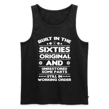 Built sixties original 50th birthday - Men's Premium Organic Tank Top - black - Front - AI Model Male 178 light (178cm)