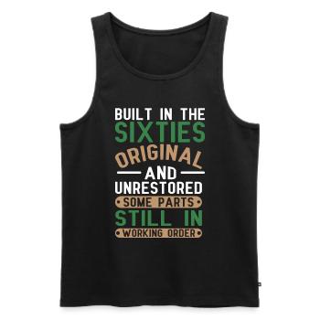 Built sixties original 50th birthday - Men's Premium Organic Tank Top - black - Front - AI Model Male 178 light (178cm)