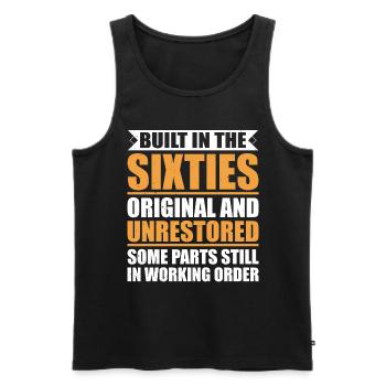 Built sixties original 50th birthday - Men's Premium Organic Tank Top - black - Front - AI Model Male 178 light (178cm)