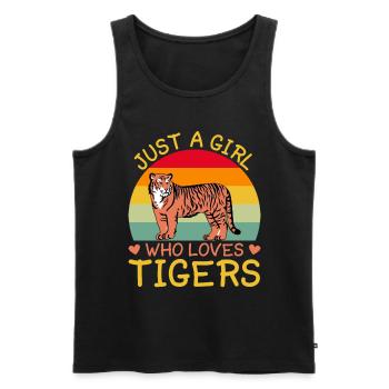 Girl Who Loves Tiger Tiger Animal Lover - Men's Premium Organic Tank Top - black - Front - AI Model Male 178 light (178cm)