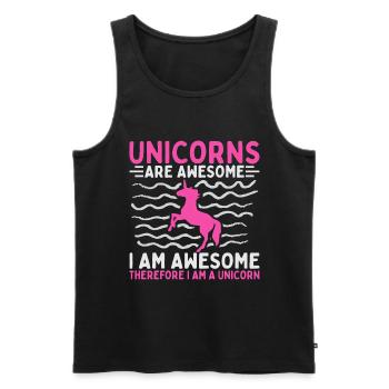 Les licornes sont géniales, je suis une licorne - Débardeur bio Premium Homme - noir - Devant - AI Model Male 178 light (178cm)