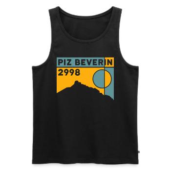 Piz Beverin, Randonnée, Ascension, Ski de randonnée, Souvenir - Débardeur bio Premium Homme - noir - Devant - Michal (187cm)