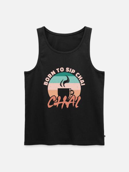 Born to sip chai - Men's Premium Organic Tank Top - black