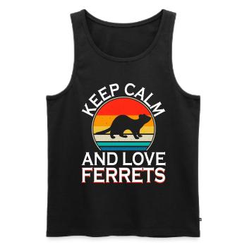Frettchen - Männer Premium Bio Tank Top - Schwarz - Vorne - AI Model Male 178 light (178cm)