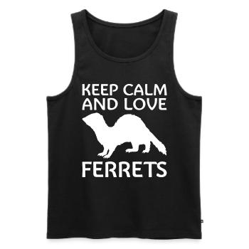 Ferret Paws Frettchenliebhaber-kleidung Für Männer - Männer Premium Bio Tank Top - Schwarz - Vorne - Michal (187cm)