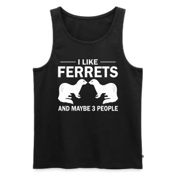 Ferret I like ferrets - Men's Premium Organic Tank Top - black - Front - Michal (187cm)