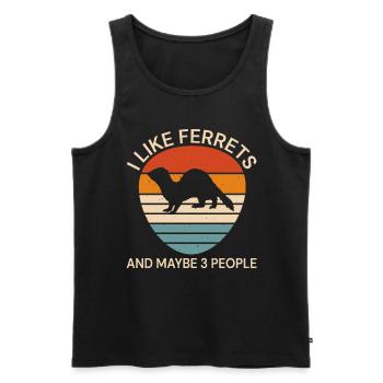 Vintage ferret I like ferrets - Men's Premium Organic Tank Top - black - Front - Michal (187cm)