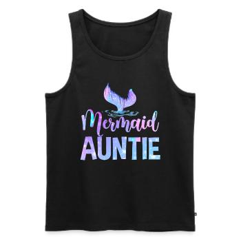 Meerjungfrau Tante Lustige Tante Frauen - Männer Premium Bio Tank Top - Schwarz - Vorne - Michal (187cm)