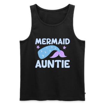 Meerjungfrau Tante Lustige Tante Frauen - Männer Premium Bio Tank Top - Schwarz - Vorne - Michal (187cm)