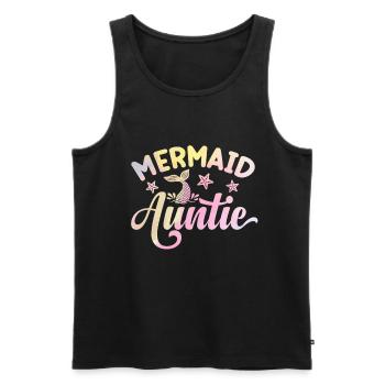 Meerjungfrau Tante Lustige Tante Frauen - Männer Premium Bio Tank Top - Schwarz - Vorne - Michal (187cm)