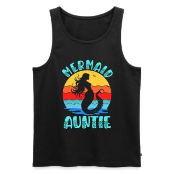 Meerjungfrau Tante Lustige Tante Frauen - Männer Premium Bio Tank Top - Schwarz - Vorne - Michal (187cm)