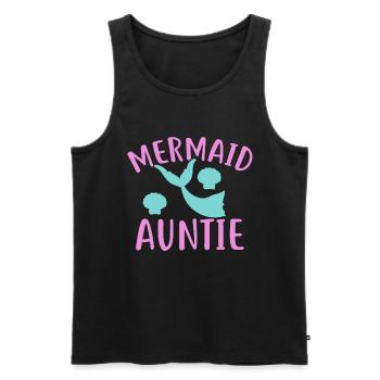 Meerjungfrau Tante Lustige Tante Frauen - Männer Premium Bio Tank Top - Schwarz - Vorne - Michal (187cm)