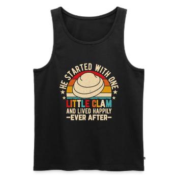 Funny shell digger making shells from shells - Men's Premium Organic Tank Top - black - Front - Michal (187cm)