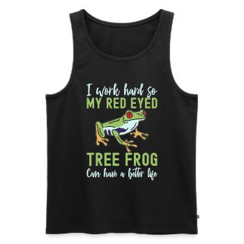 Red-eyed tree frog, rainforest amphibian - Men's Premium Organic Tank Top - black - Front - Michal (187cm)
