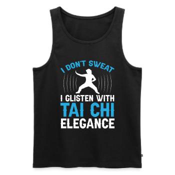 Art du Tai Chi pour les grands-pères, art martial Tai Chi - Débardeur bio Premium Homme - noir - Devant - AI Model Male 178 light (178cm)