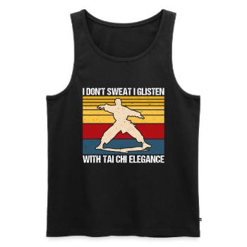 Art du Tai Chi pour les grands-pères, art martial Tai Chi - Débardeur bio Premium Homme - noir - Devant - AI Model Male 178 light (178cm)