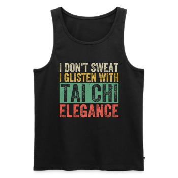 Art du Tai Chi pour les grands-pères, art martial Tai Chi - Débardeur bio Premium Homme - noir - Devant - AI Model Male 178 light (178cm)