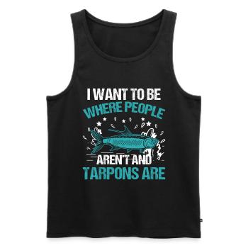 Tarpon Fishing Fishing Fisherman Anglers - Männer Premium Bio Tank Top - Schwarz - Vorne - Michal (187cm)
