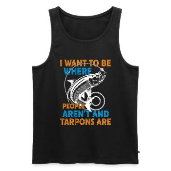 „i Want To Be Where Tarpons Are Fishing Design“ - Männer Premium Bio Tank Top - Schwarz - Vorne - AI Model Male 178 light (178cm)
