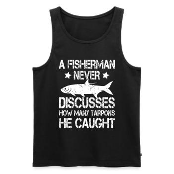 Saltwater Adventure for Tarpon Fishing Enthusiasts - Men's Premium Organic Tank Top - black - Front - AI Model Male 178 light (178cm)