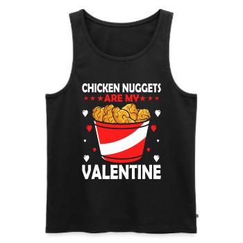 Chicken Nuggets Are My Valentine Retro Stripes - Men's Premium Organic Tank Top - black - Front - Michal (187cm)