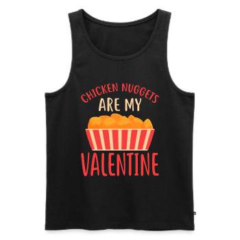 Chicken Nuggets Are My Valentine Retro Stripes - Men's Premium Organic Tank Top - black - Front - Michal (187cm)