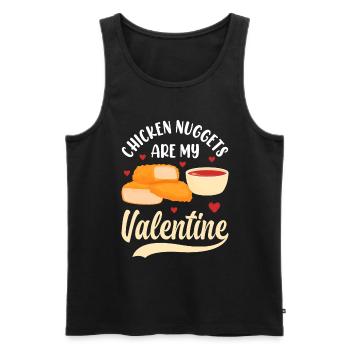 Chicken Nuggets Are My Valentine Retro Stripes - Men's Premium Organic Tank Top - black - Front - Michal (187cm)