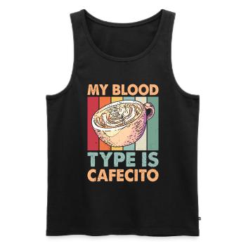 Spanisches Kaffeedesign „cafecito & Concha Lovers“ - Männer Premium Bio Tank Top - Schwarz - Vorne - AI Model Male 178 light (178cm)