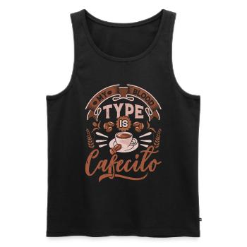 Cafecito enthusiasts will be happy about - Men's Premium Organic Tank Top - black - Front - AI Model Male 178 light (178cm)