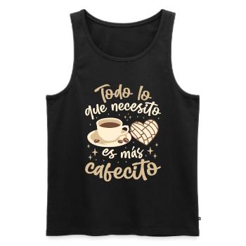 Spanish Concha design by Cafecito for - Men's Premium Organic Tank Top - black - Front - AI Model Male 178 light (178cm)
